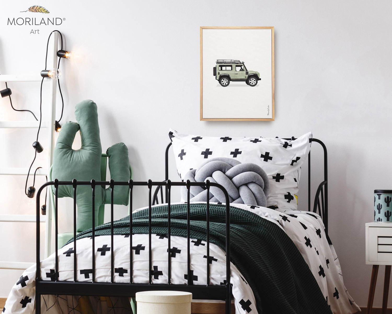 Sage Green Classic SUV Off-Road Car Print - Printable Art