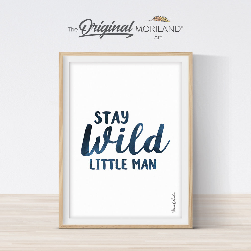 Stay Wild Little Man Quote Surf Sign Print - Printable Art