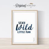 Stay Wild Little Man Quote Surf Sign Print - Printable Art