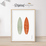 Sage Green & Burnt Orange Surfboards Print - Printable Art