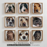 Funny Boxer Dog Bathroom Art Print | Pet Lover Gift | Instant Digital Download