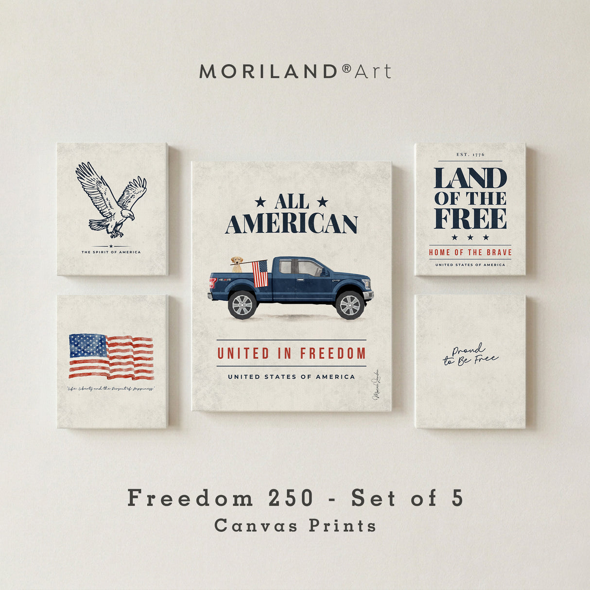USA 250 Gallery Wall Set | 5 Patriotic Art Prints