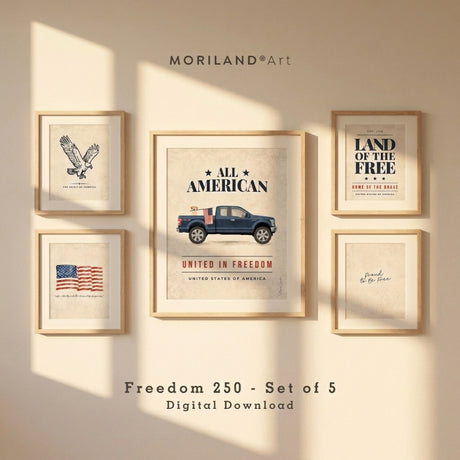 USA 250 Gallery Wall Set | 5 Patriotic Art Prints
