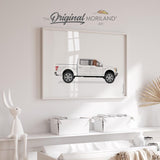 Newfoundland Dog in White Pickup Truck Printable Wall Art – product image 3