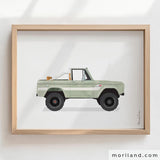 Sage Green Vintage SUV Printable Wall Art by MORILAND