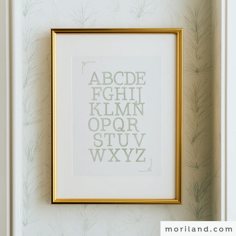 Sage Green Vintage Alphabet Printable Wall Art by MORILAND