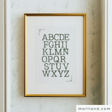 Dark Green Vintage Alphabet Printable Wall Art by MORILAND