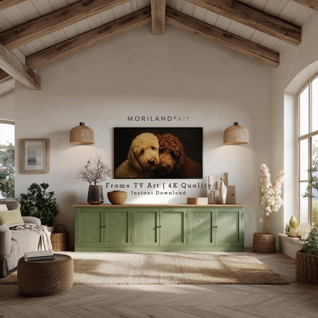 Goldendoodle Dogs Hugging Frame TV Art – Vintage 4K – product image 2