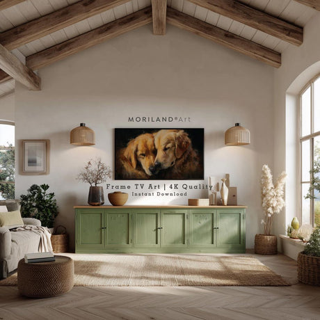Golden Retriever Dogs Hugging Frame TV Art – Vintage 4K – product image 4