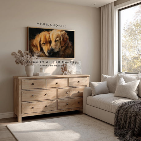 Golden Retriever Dogs Hugging Frame TV Art – Vintage 4K – product image 3