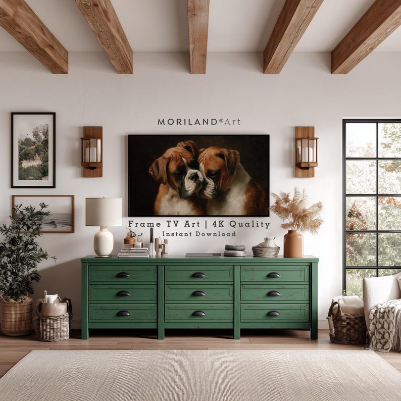 Boxer Dogs Hugging Frame TV Art – Vintage 4K – product image 2