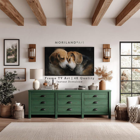 Beagle Dogs Hugging Frame TV Art – Vintage 4K – product image 2