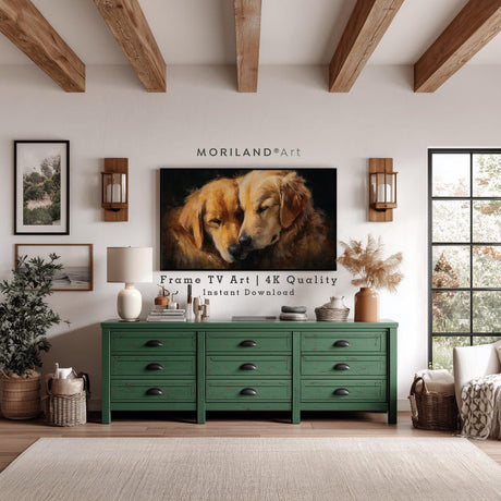 Golden Retriever Dogs Hugging Frame TV Art – Vintage 4K – product image 2
