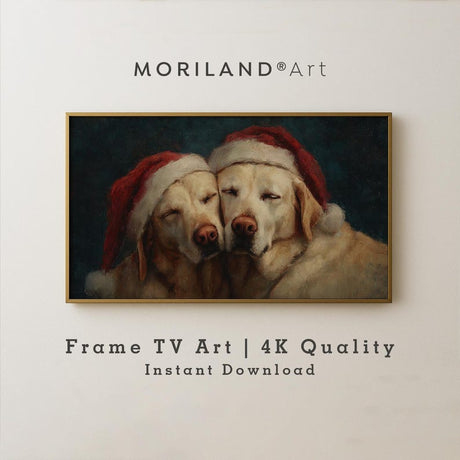 Christmas Labrador Dogs Frame TV Art – Vintage 4K by MORILAND