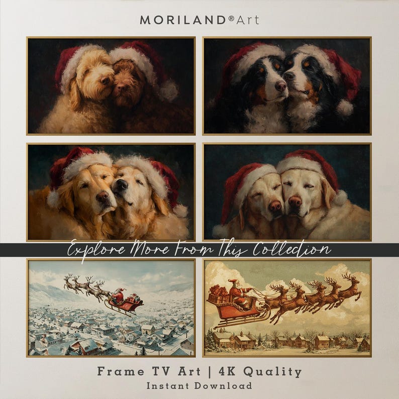 Christmas & Hanukkah Labrador Frame TV Art – Vintage 4K – product image 2