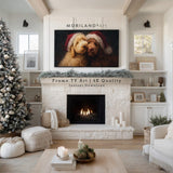 Christmas Goldendoodle Dogs in Santa Hats Frame TV Art – product image 3