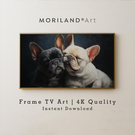 French Bulldog Dogs Hugging Frame TV Art – Vintage 4K by MORILAND