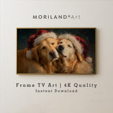 Christmas Golden Retriever Dogs Frame TV Art – Vintage 4K by MORILAND