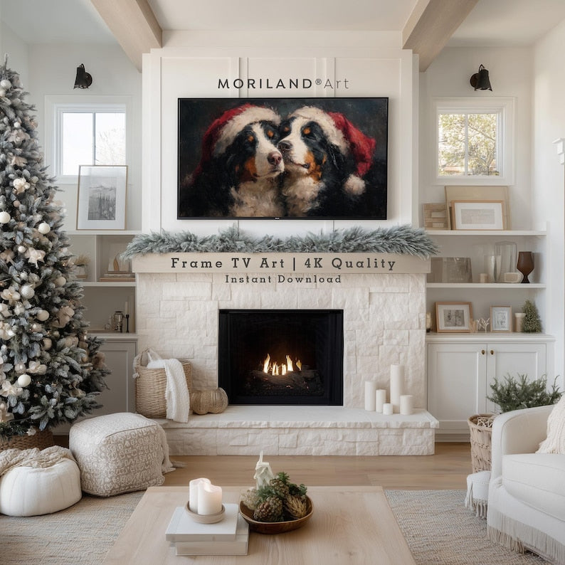 Christmas Bernedoodle Dogs Frame TV Art – Vintage 4K – product image 3