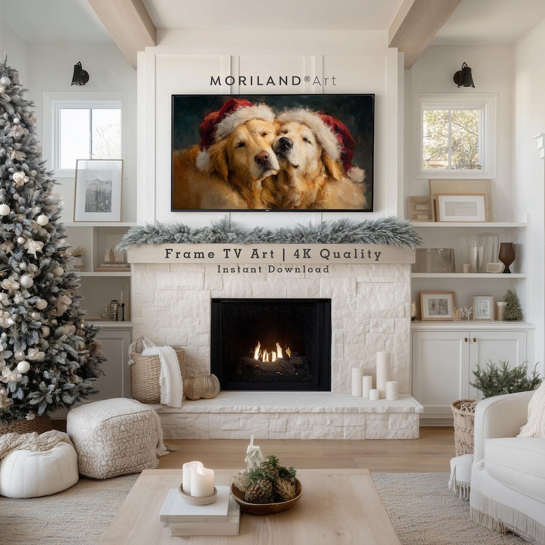 Christmas Golden Retriever Dogs Frame TV Art – Vintage 4K – product image 3