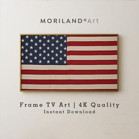 Vintage American Flag Frame TV Art – 4K Patriotic Digital Art by MORILAND