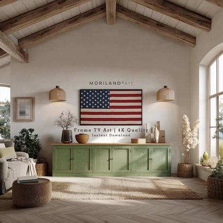 Vintage American Flag Frame TV Art – 4K Patriotic Digital Art – product image 2