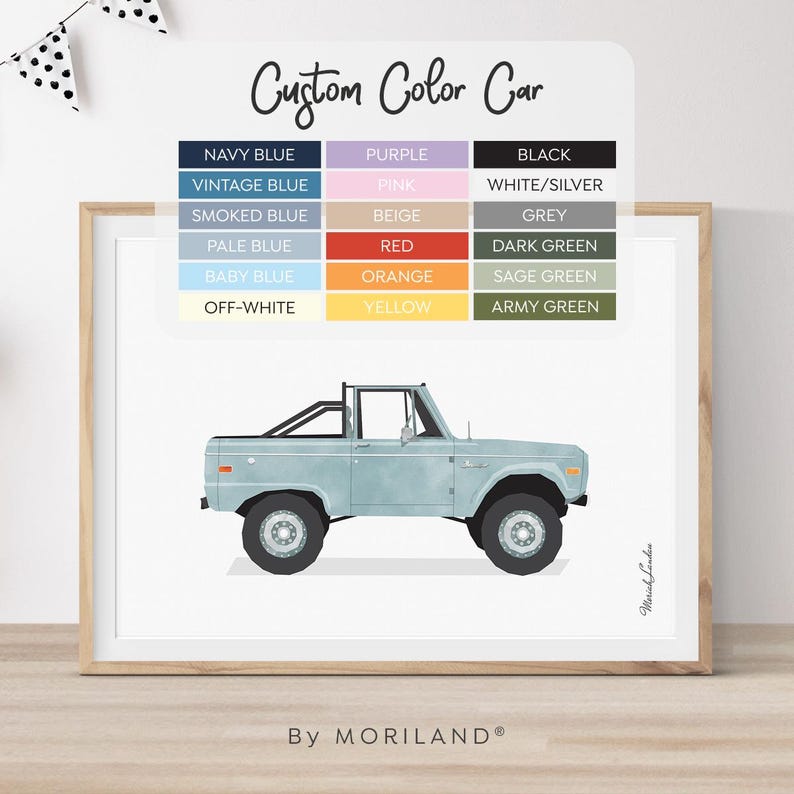 Custom Color Classic 4x4 SUV Printable Wall Art – product image 2