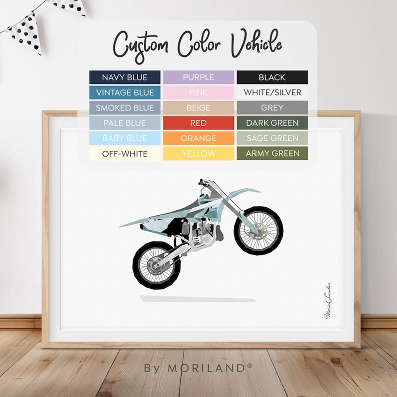 Custom Color Dirt Bike Printable Wall Art – product image 2