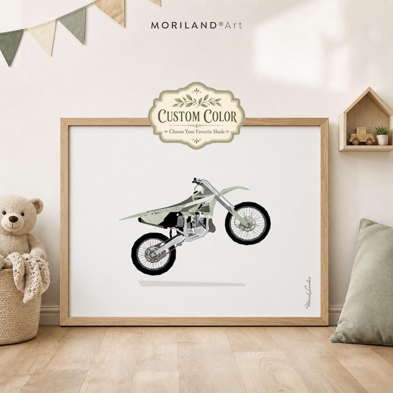 Custom Color Dirt Bike Printable Wall Art by MORILAND