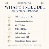 100+ Frame TV art bundle specifications – 9 collections, 4K JPG, 3840 x 2160, 16:9