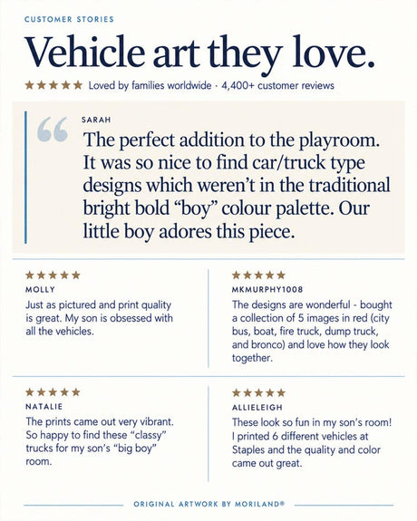 MORILAND customer reviews for vintage vehicle wall art