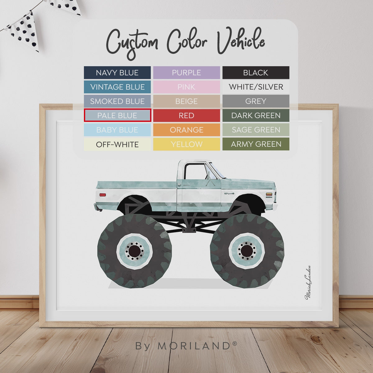 Custom Color Vintage Pickup Monster Truck Wall Art