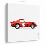 Race Cars & Checker Flags - Canvas Prints - Set of 3 - LAND119