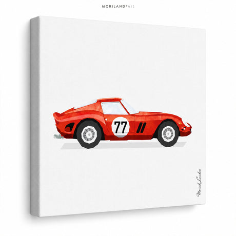 Race Cars & Checker Flags - Canvas Prints - Set of 3 - LAND119