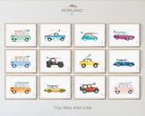 Pickup Truck with Surfboard Print - Printable Art