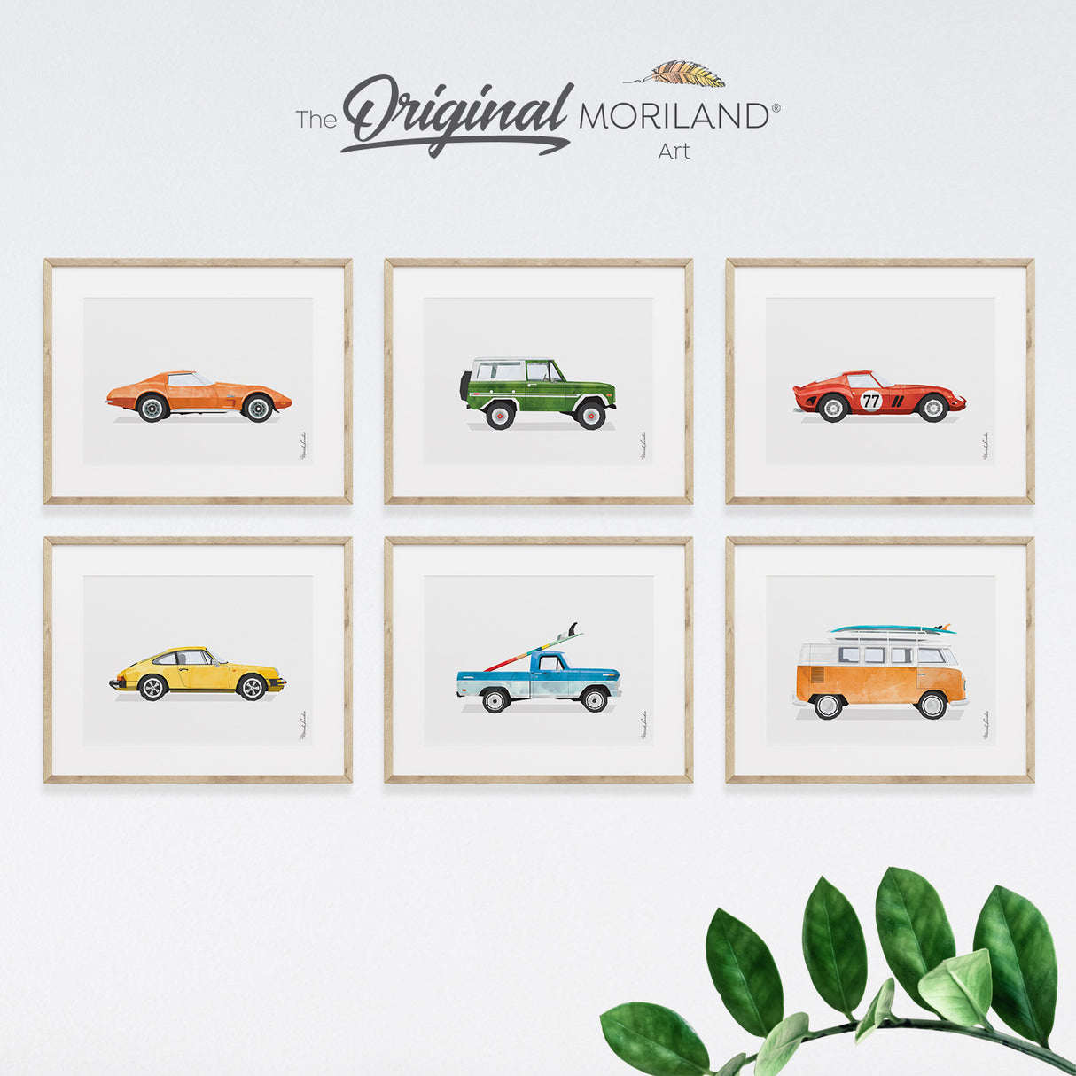 Classic Cars Art - Printable Set of 6 - LAND120, Transportation Nursery, Truck Room Art, Toddler Boy Room Decor, Instant Download Art, Baby Wall Art, Cars Room, Playroom Art, Children's Room Decor, Girl Room Art, Kids Wall Decor, Preschool Transportation, Rainbow Print, Car Prints, Classic Sports Car Print, Printable Art, Kids Poster, Classroom Decor Ideas | by MORILAND