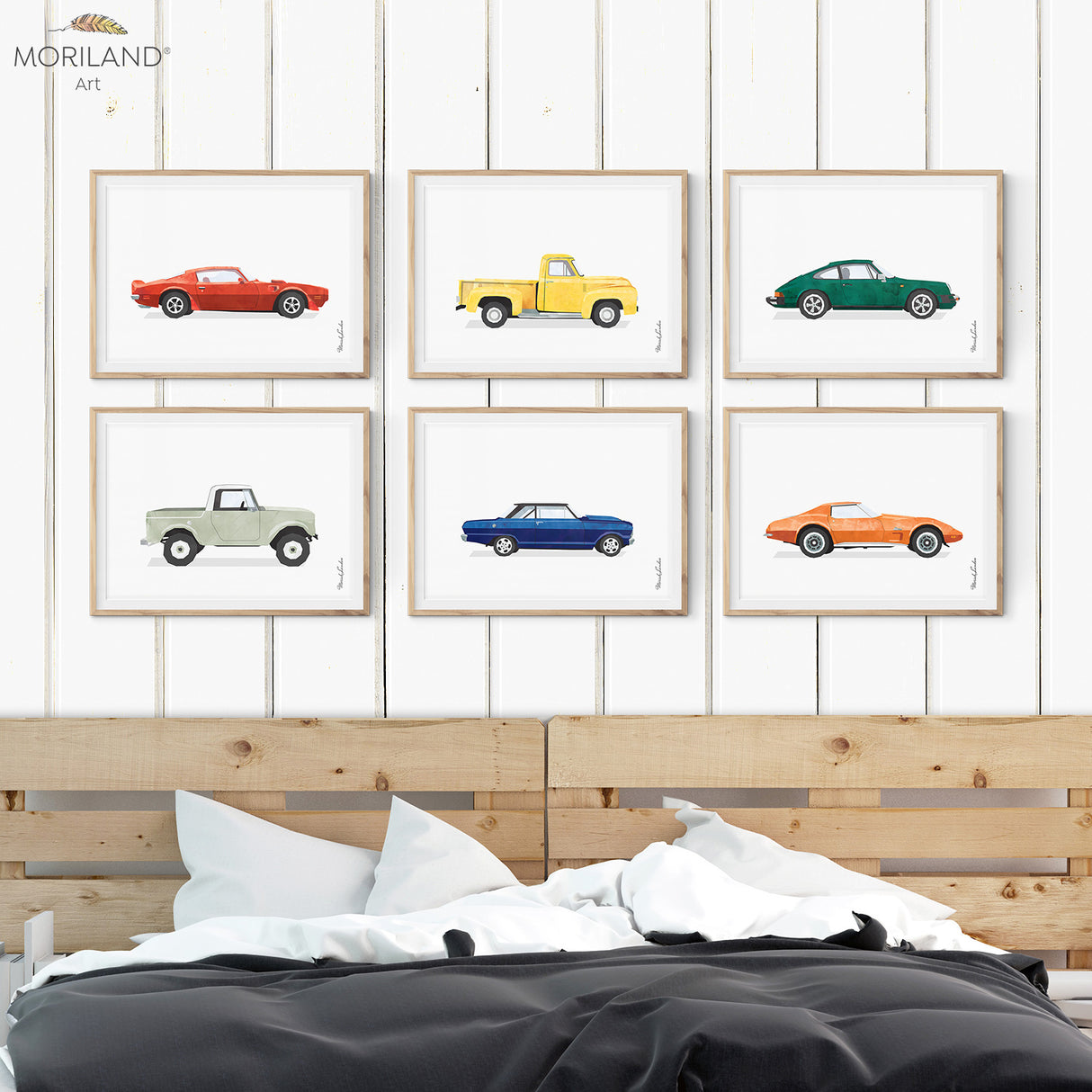 Cars Wall Art prints for boy bedroom decor ideas by MORILAND