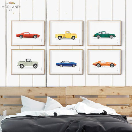 Cars Wall Art prints for boy bedroom decor ideas by MORILAND