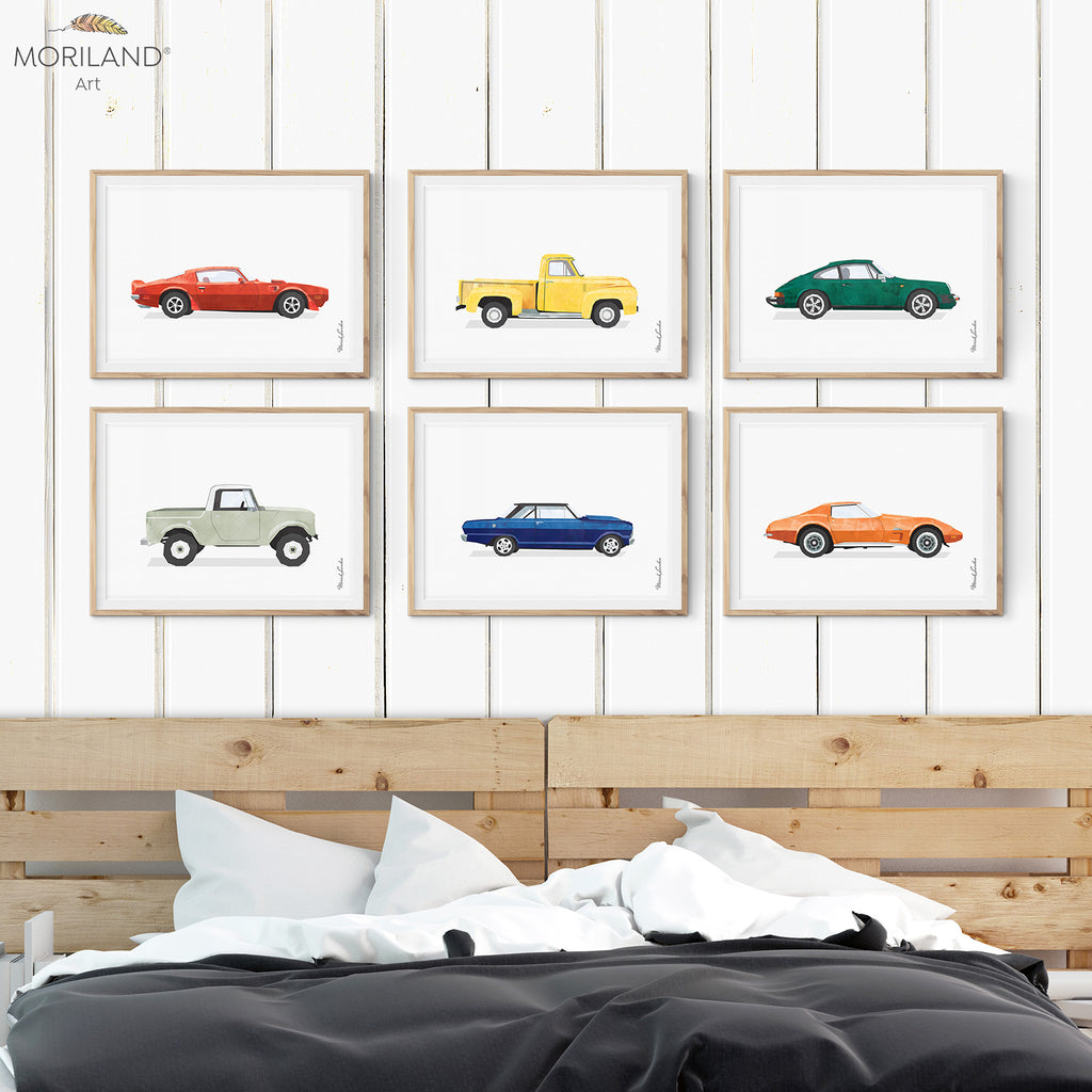 Cars Wall Art prints for boy bedroom decor ideas by MORILAND