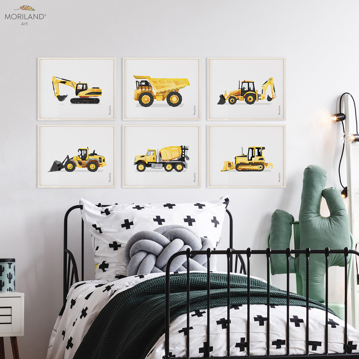 Construction Vehicles - Fine Art Paper Prints - Set of 6 - LAND42