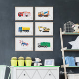 Watercolor Vehicle Art Printable for boy room decor