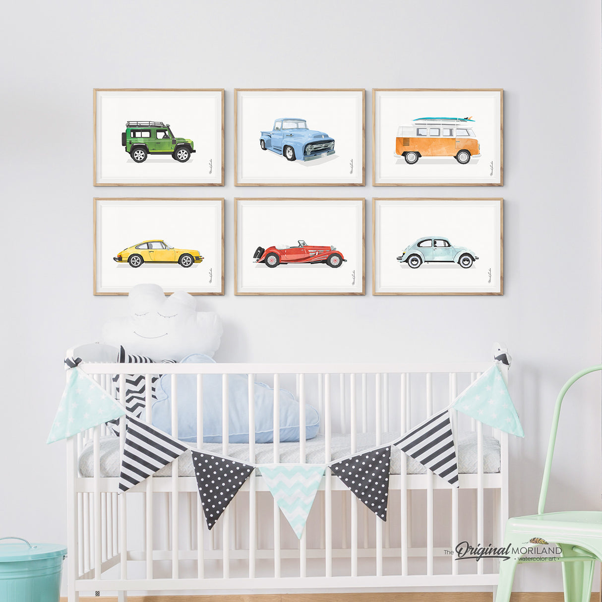 Transportation Wall Art, Land Rover, Ford, VW Bus, Porsche 911, Beetle, Mercedes, Print