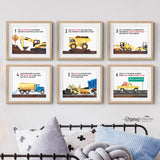 How To Build a Road by MORILAND, Educational Wall Art Set, Alphabet Art, Classroom Decor, Printable, ABC Poster, Construction, Horizontal