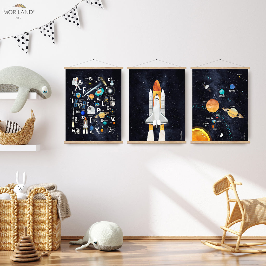 Solar System Print, Space Wall Decor, Galaxy Birthday, Outer Space Decor, Space Boy Bedroom Print, Educational Wall Art, Kids Poster, Preschool Posters, Printable Decor, Classroom Poster