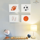 Sports Balls - Canvas Prints - Set of 4 - LAND124