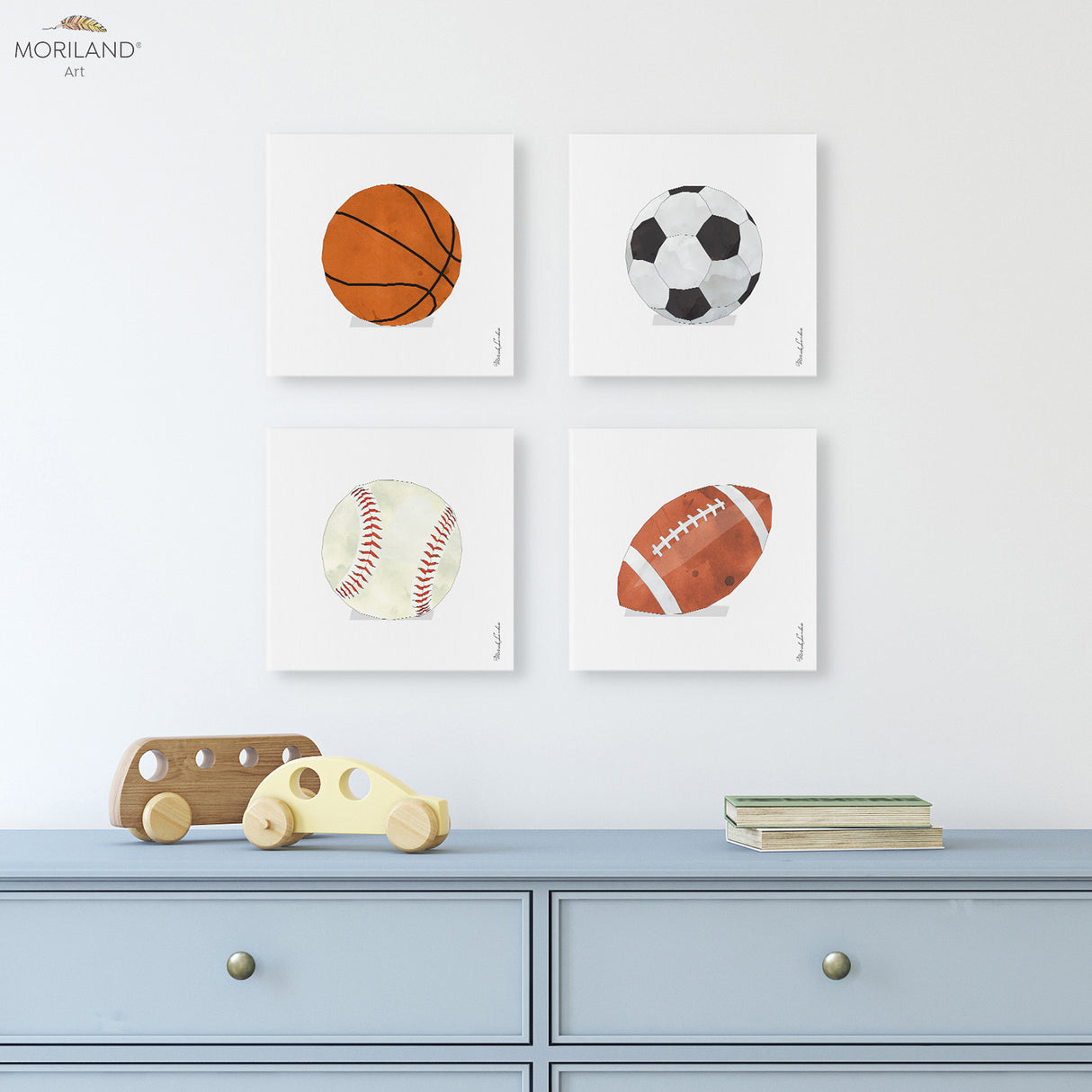 Sports Balls - Canvas Prints - Set of 4 - LAND124