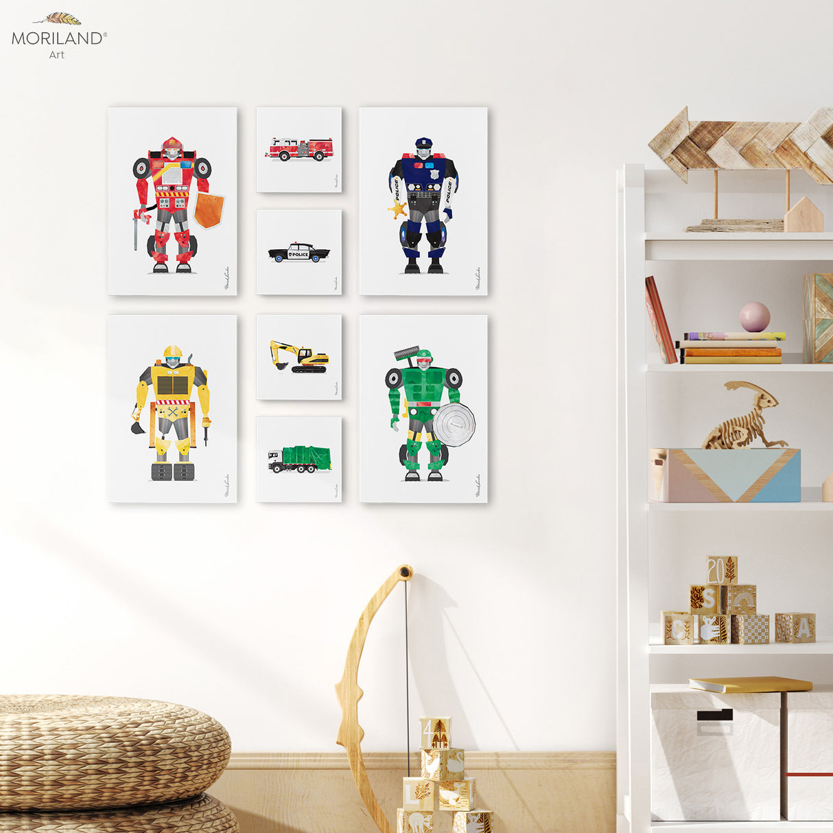 Robots and Vehicles - Canvas Prints - Set of 8 - LAND40