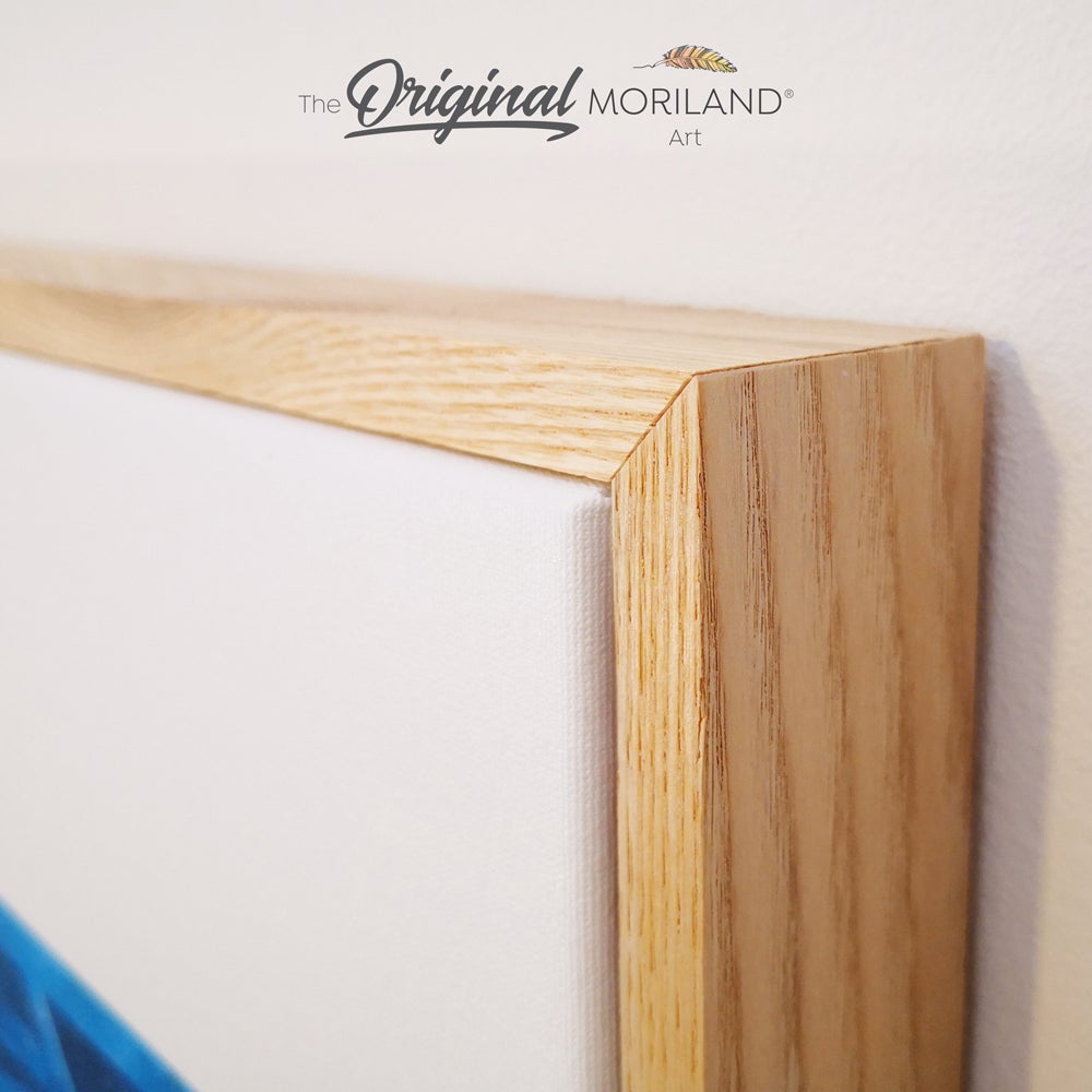 Baby Blue Open Truck with Surfboard - Framed Canvas Print