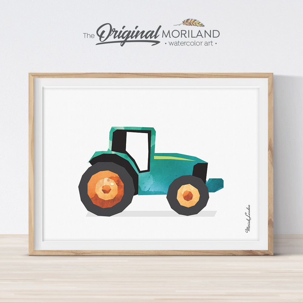 Tractor Print, Tractor Printable, Tractor Decor, Tractor Birthday Party, Boy Room Nursery Art, Transportation, Farm Vehicles Preschool