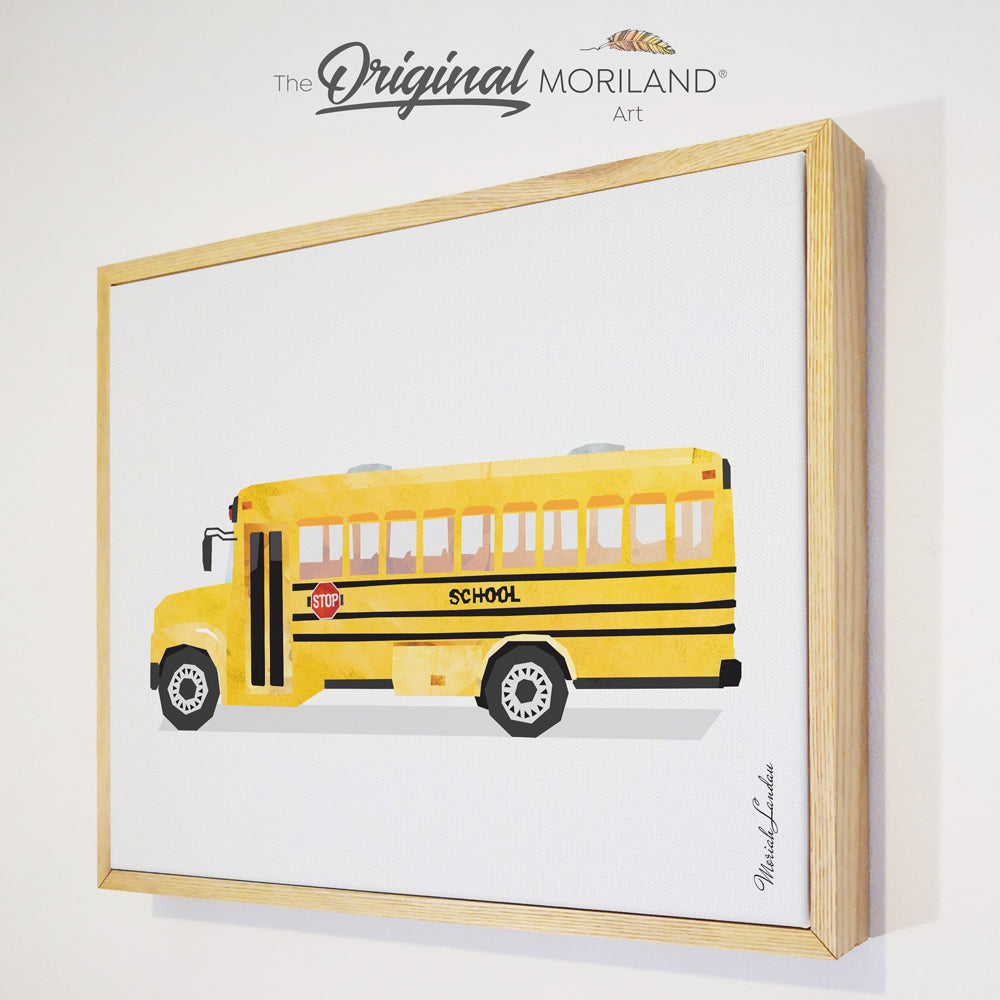 School Bus - Framed Canvas Print